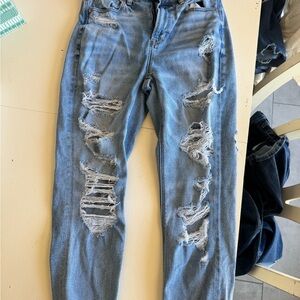 American Eagle Outfitters Blue Boyfriend Jeans Distressed